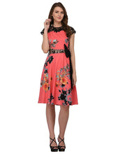 Load image into Gallery viewer, Lace Panel Bow Floral Dress