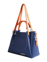 Load image into Gallery viewer, Blue Leather Handbag And Sling Bag Combo