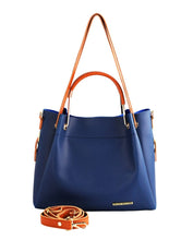 Load image into Gallery viewer, Blue Leather Handbag And Sling Bag Combo