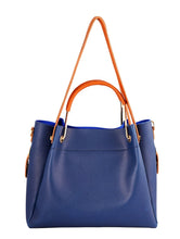 Load image into Gallery viewer, Blue Leather Handbag And Sling Bag Combo