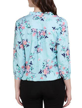 Load image into Gallery viewer, Mandarin Neck Floral Blouson Top