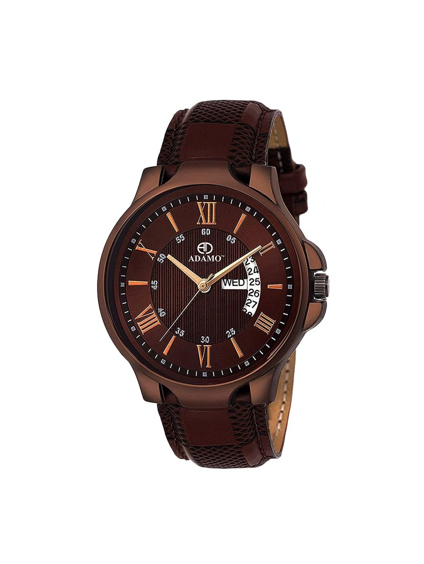 Brown Round Dial Analog Watch