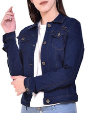 Load image into Gallery viewer, Navy Blue Button-Up Denim Jacket
