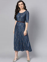 Load image into Gallery viewer, Quirky Button Up Belted Dress