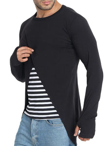 Striped Thumb Hole T-Shirt