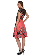 Load image into Gallery viewer, Lace Panel Bow Floral Dress
