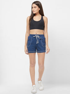 Drawstring Waist Solid Shorts