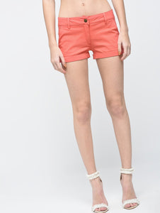 Peach Cotton Hot Pant