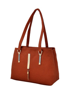 Brown Leatherette Handbag