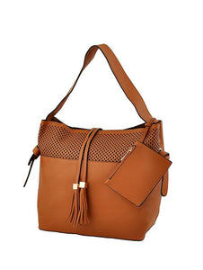 Tan Leather Handbag Combo