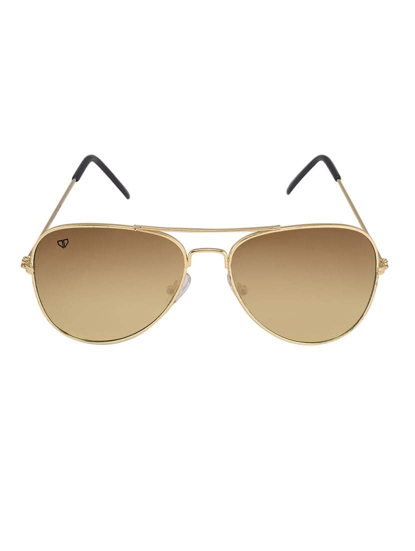 Gold Color Unisex Aviator Sunglass