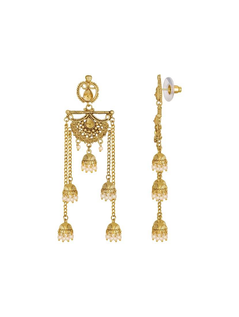 Gold Metal Drop Earring