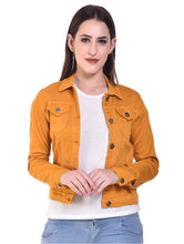 Load image into Gallery viewer, Yellow Button-Up Denim Jacket
