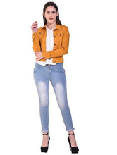 Load image into Gallery viewer, Yellow Button-Up Denim Jacket
