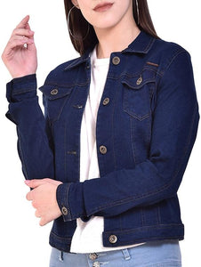 Navy Blue Button-Up Denim Jacket