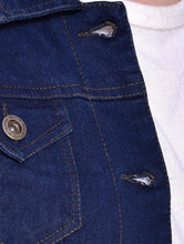 Load image into Gallery viewer, Navy Blue Button-Up Denim Jacket
