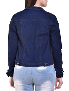 Navy Blue Button-Up Denim Jacket