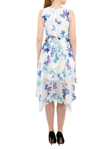 Sleeveless Floral Asymmetric Dress