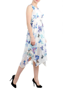 Sleeveless Floral Asymmetric Dress