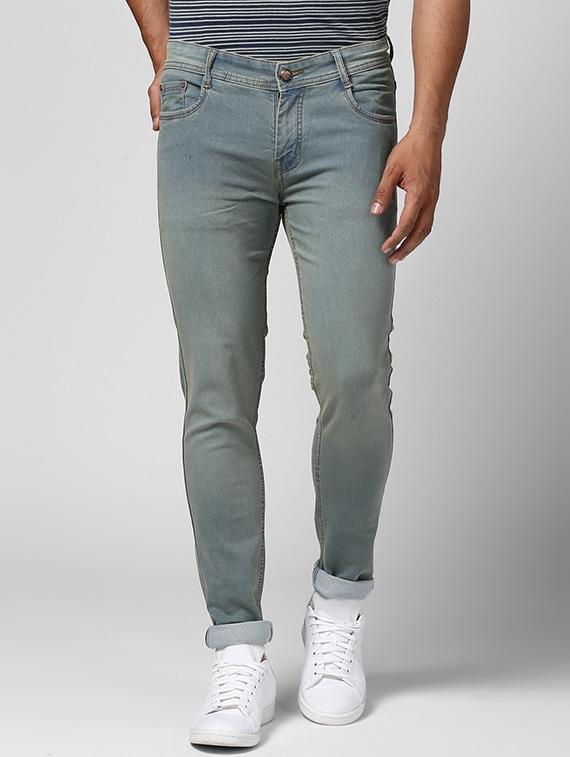 Grey Cotton Washed Jeans