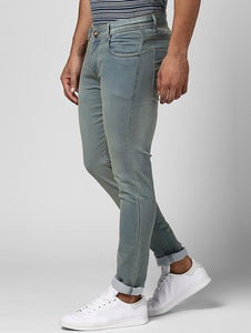 Grey Cotton Washed Jeans