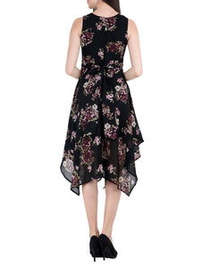 Sleeveless Floral Asymmetric Dress