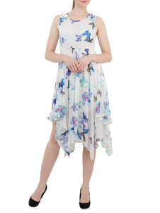 Sleeveless Floral Asymmetric Dress